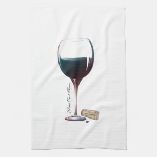 Linge De Cuisine Logo personnalisé par art en verre de vin