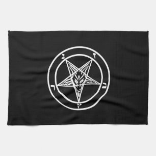 Linge De Cuisine Logo satanique de la chèvre de Pentagram inversée 