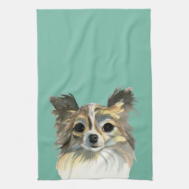 Linge De Cuisine Long portrait d'aquarelle de chien de chiwawa de (Vertical)