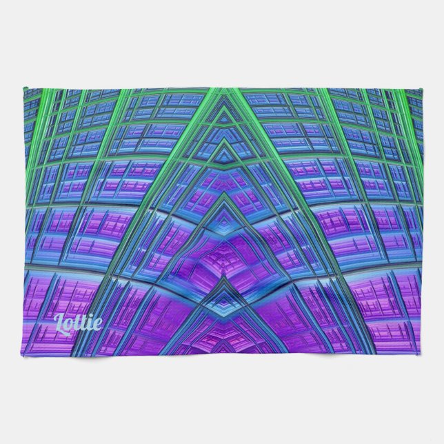 Linge De Cuisine LOTTIE ~ Purple Green Blue ~ ORIGINAL ~ (Horizontal)