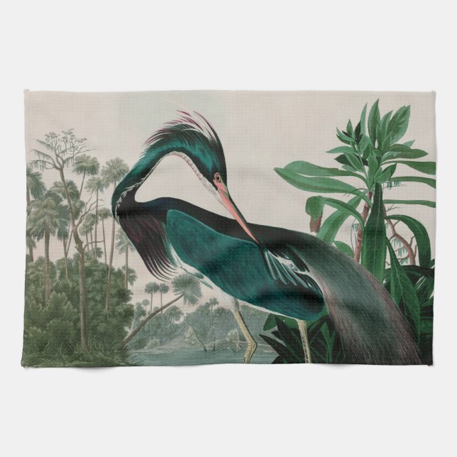 Linge De Cuisine Louisiana Heron Birds of America Audubon Imprimer (Horizontal)