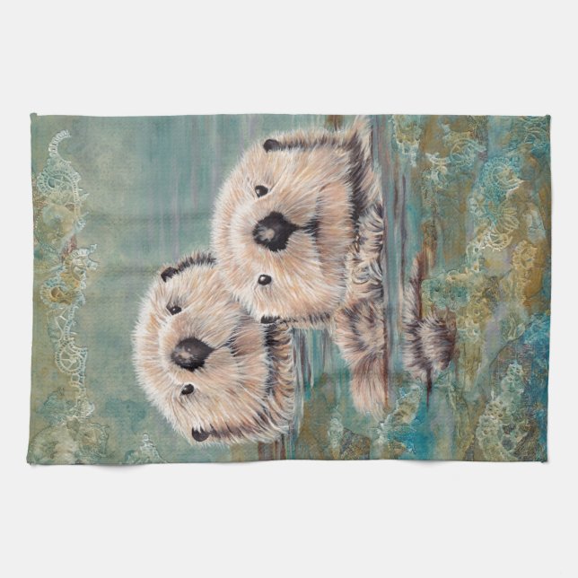 Linge De Cuisine Loutres de mer (Horizontal)
