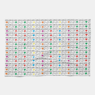 Linge De Cuisine LOVE est LOVE égalité citation dans les couleurs