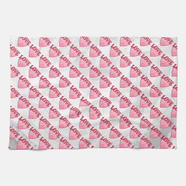 Linge De Cuisine Love Heart Motif (Horizontal)