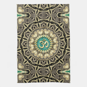 Linge De Cuisine Love Tribal Black Gold OM Mandala Home Decor