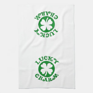 Linge De Cuisine Lucky Charm Cercle vert/blanc