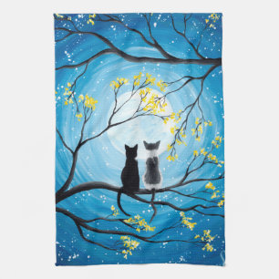 Linge De Cuisine Lune lunaire avec chats