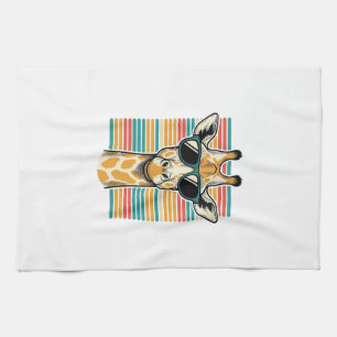 Linge De Cuisine Lunettes de soleil girafe vintage vecteur rayure r