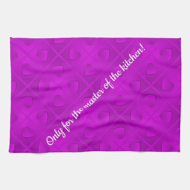 Linge De Cuisine Luxe Moderne Élégant Coeur Violet (Horizontal)
