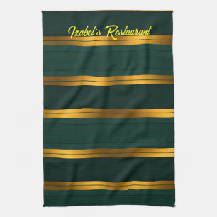 Linge De Cuisine Luxe Popular Green Gold Linen Texture Collection