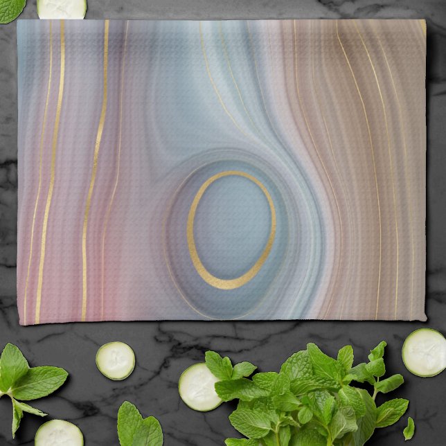Linge De Cuisine Luxe Strata | Assiette rose Taupe bleu ardoise (Créateur téléchargé)
