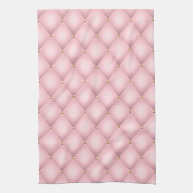 Linge De Cuisine Luxueux Motif en diamant verni rose (Vertical)