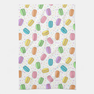 Linge De Cuisine Macarons français rose pastel jaune vert bleu