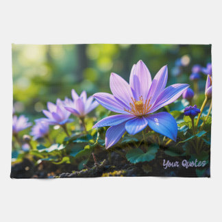 Linge De Cuisine Macro Fleurs sauvages violettes de la forêt avec r