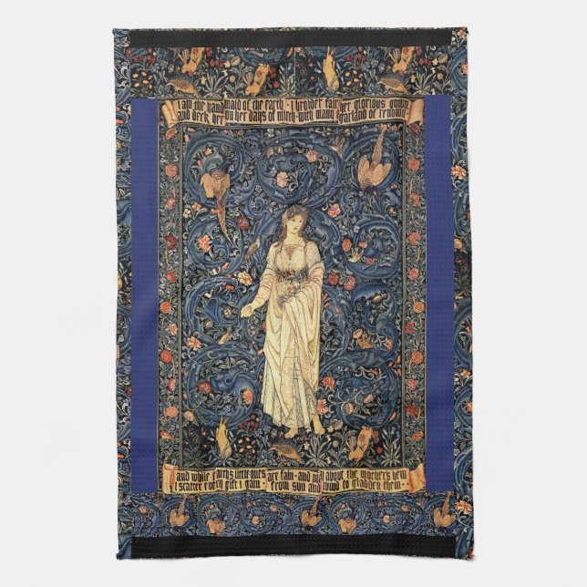 Linge De Cuisine Madame Bird Animal Flower Towel de Nouveau Morris (Vertical)