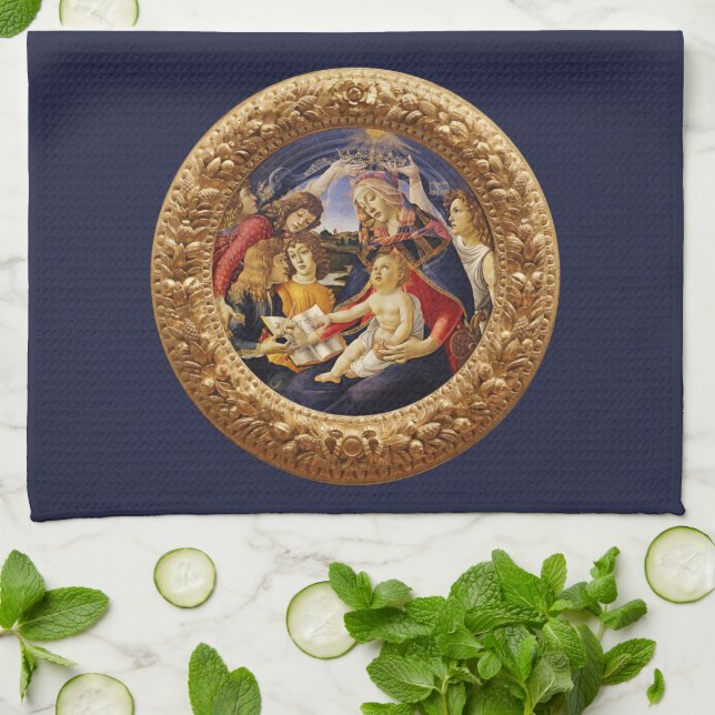 Linge De Cuisine Madonna du Magnificat par Sandro Botticelli (Plié)