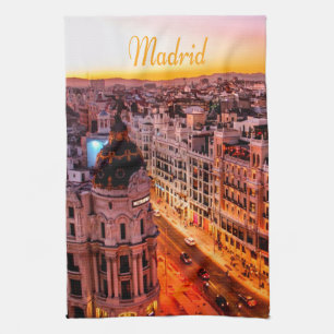 Linge De Cuisine Madrid Espagne Capitol City Skyline