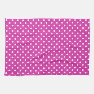 Linge De Cuisine Magenta, Pois blancs