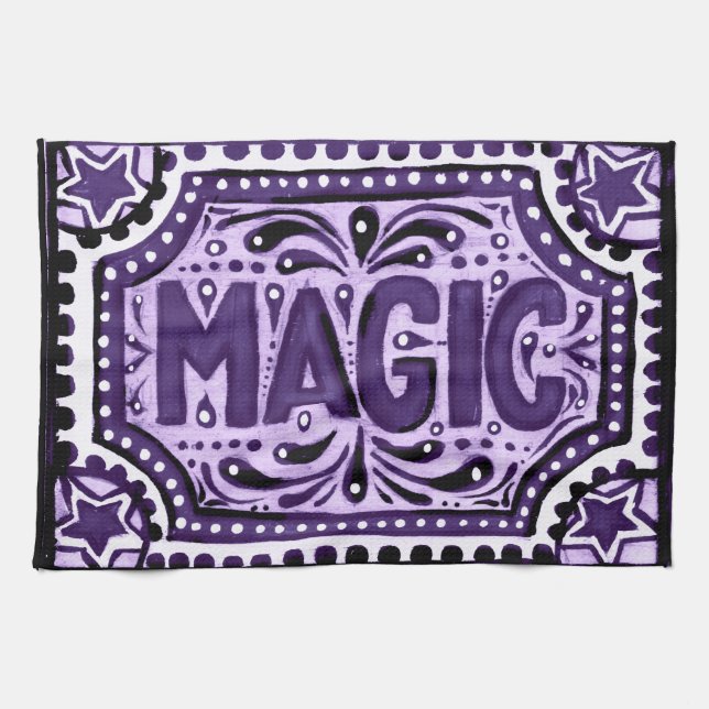 Linge De Cuisine Magie pourpre (Horizontal)