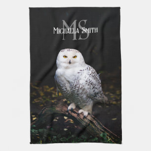 Linge De Cuisine Magnifique monogramme personnalisé de nom de hibou