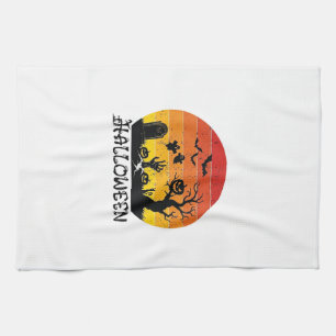 Linge De Cuisine Main de zombie Halloween Pierre tombale Arbre Chat