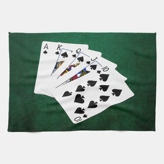 Linge De Cuisine Mains de poker - Brosse royale - Costume de pique (Horizontal)