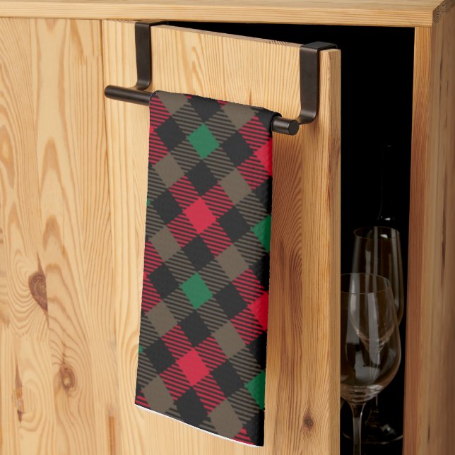 Linge De Cuisine Maison de Noël Tartan Plaid (Pliage en tiers)