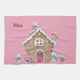 Linge De Cuisine Maison de pain d'épices sur mesure Patinage sur gl