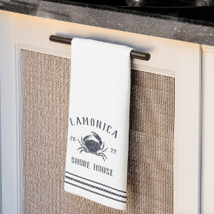 Linge De Cuisine Maison de Shore Personnalisée Marine & Crabe Rusti