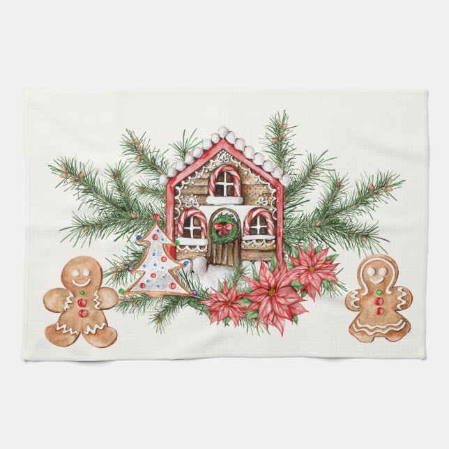 Linge De Cuisine Maison de sucre de canne, bonhomme en pain (Horizontal)