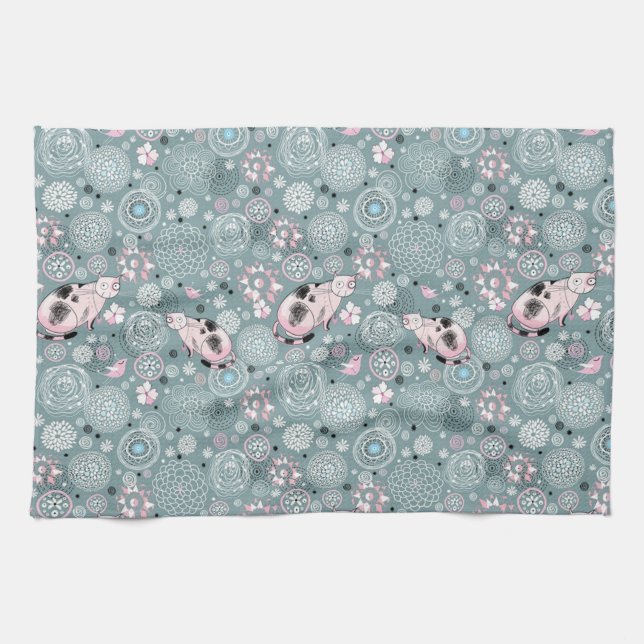 Linge De Cuisine Maison Kitty Motif (Horizontal)