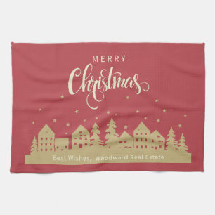 Linge De Cuisine Maisons de Silhouette de Noël   Immobilier Personn