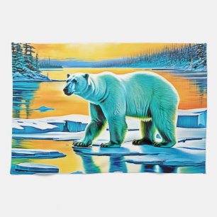 Linge De Cuisine Majesté polaire du coucher du soleil arctique