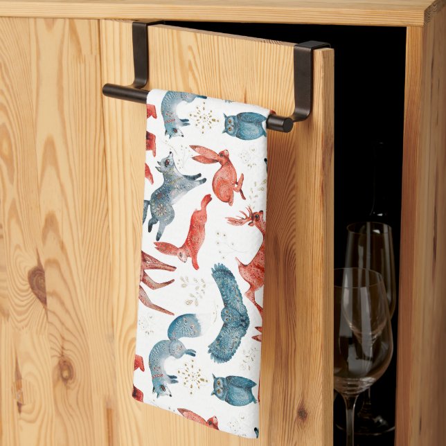 Linge De Cuisine Majestic woodland animals (Pliage en tiers)