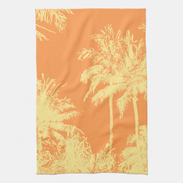 Linge De Cuisine Makena Beach Hawaiian Sketchy Palms (Vertical)
