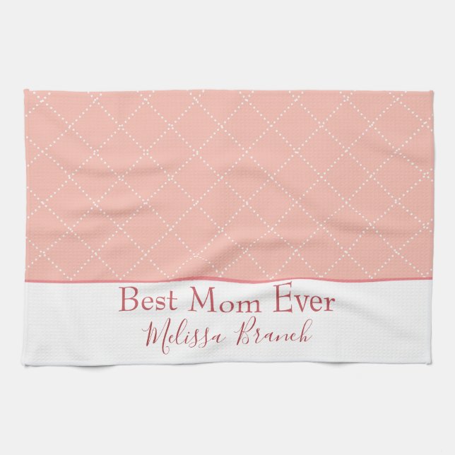 Linge De Cuisine Maman assez de rose et blanche meilleure jamais (Horizontal)