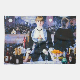 Linge De Cuisine Manet Bar au Folies Bergere Kitchen Towel