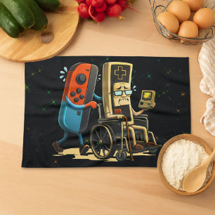 Linge De Cuisine Manette de jeu rétro drôle pour respecter vos aîné