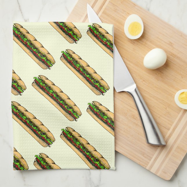 Linge De Cuisine Manger un jour de hoagie (Quart Plié)