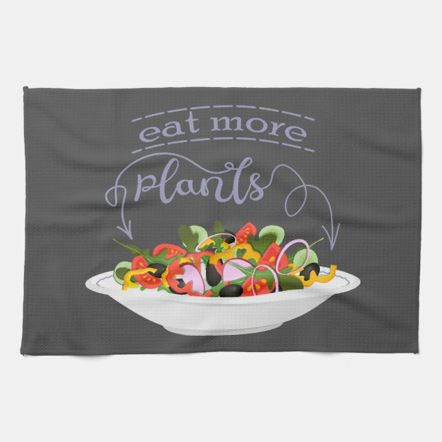 Linge De Cuisine Mangez plus de plantes frais motivation salade let (Horizontal)