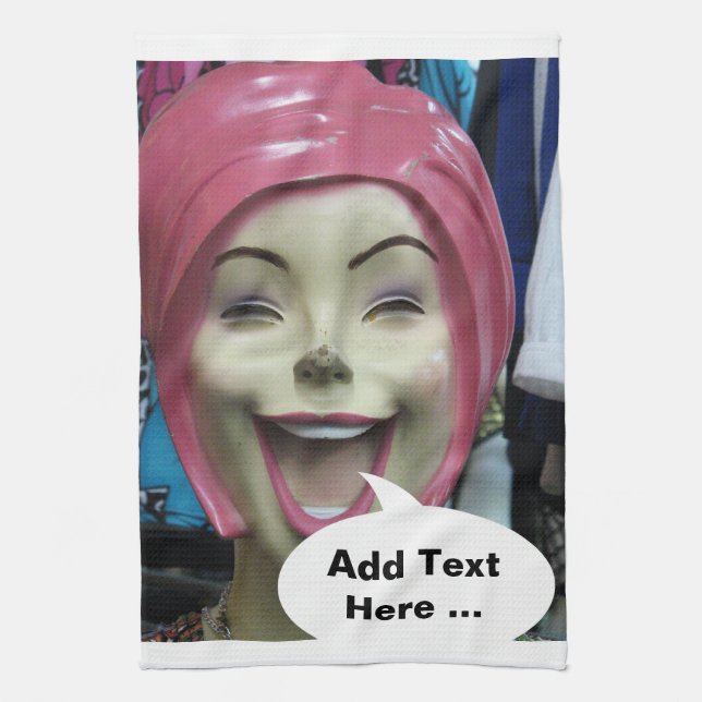 Linge De Cuisine Mannequin fou de rire ~ Uncanny Valley Girl (Vertical)