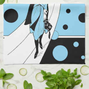 Linge De Cuisine Mannequin rétro de catwalk, mode Art déco vintage