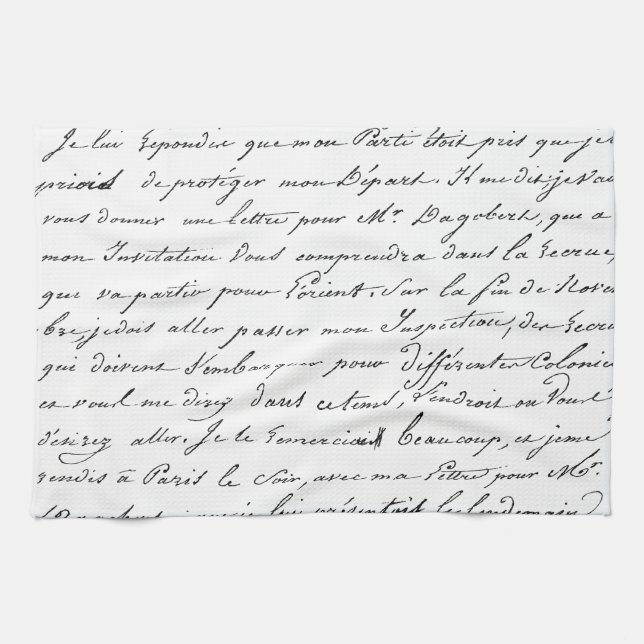 Linge De Cuisine Manuscrit de Paris de Français (Horizontal)