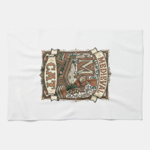 Linge De Cuisine Manuscrit médiéval de chat médiéval vintage