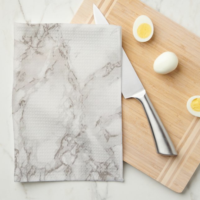 Linge De Cuisine Marbre beige (Quart Plié)