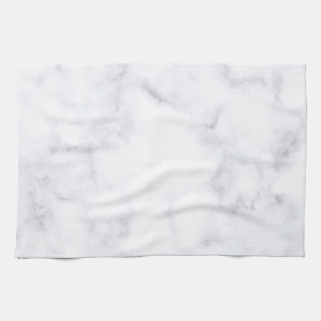 Linge De Cuisine Marbre blanc (Horizontal)