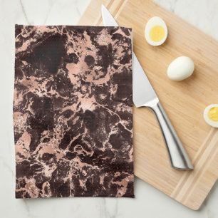 Linge De Cuisine Marbre d'or noir et Rose