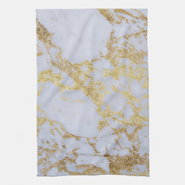Linge De Cuisine Marbre Parties scintillant or moderne tendance (Vertical)