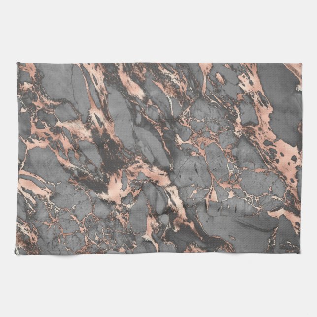 Linge De Cuisine Marbre rose gris or design moderne (Horizontal)