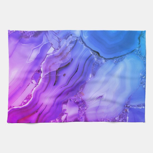 Linge De Cuisine Marbre violet exotique (Horizontal)